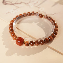 Cinnamon Glow Bead Bracelet with warm earthy tones and focal bead – Glazenya jewelry
