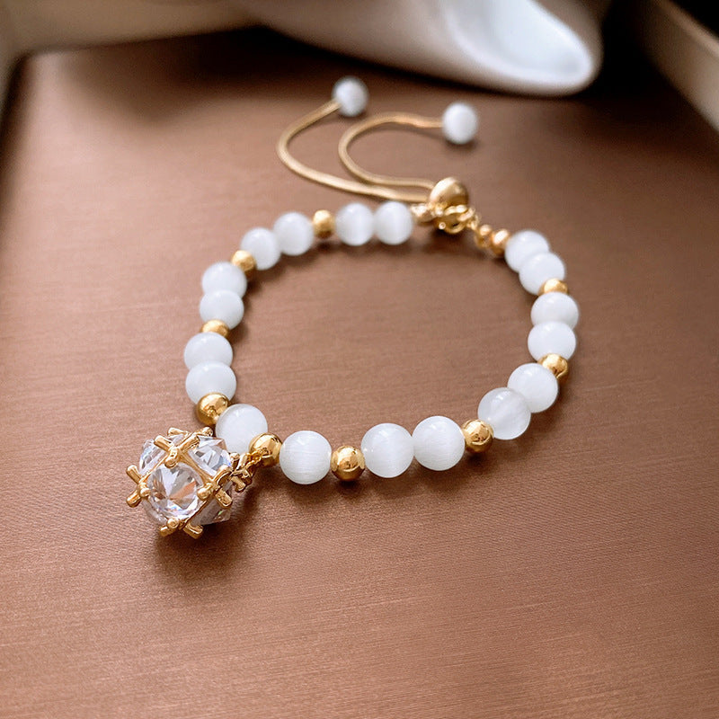 Multi-style cat’s eye and pearl bracelet collection – chic women’s accessories