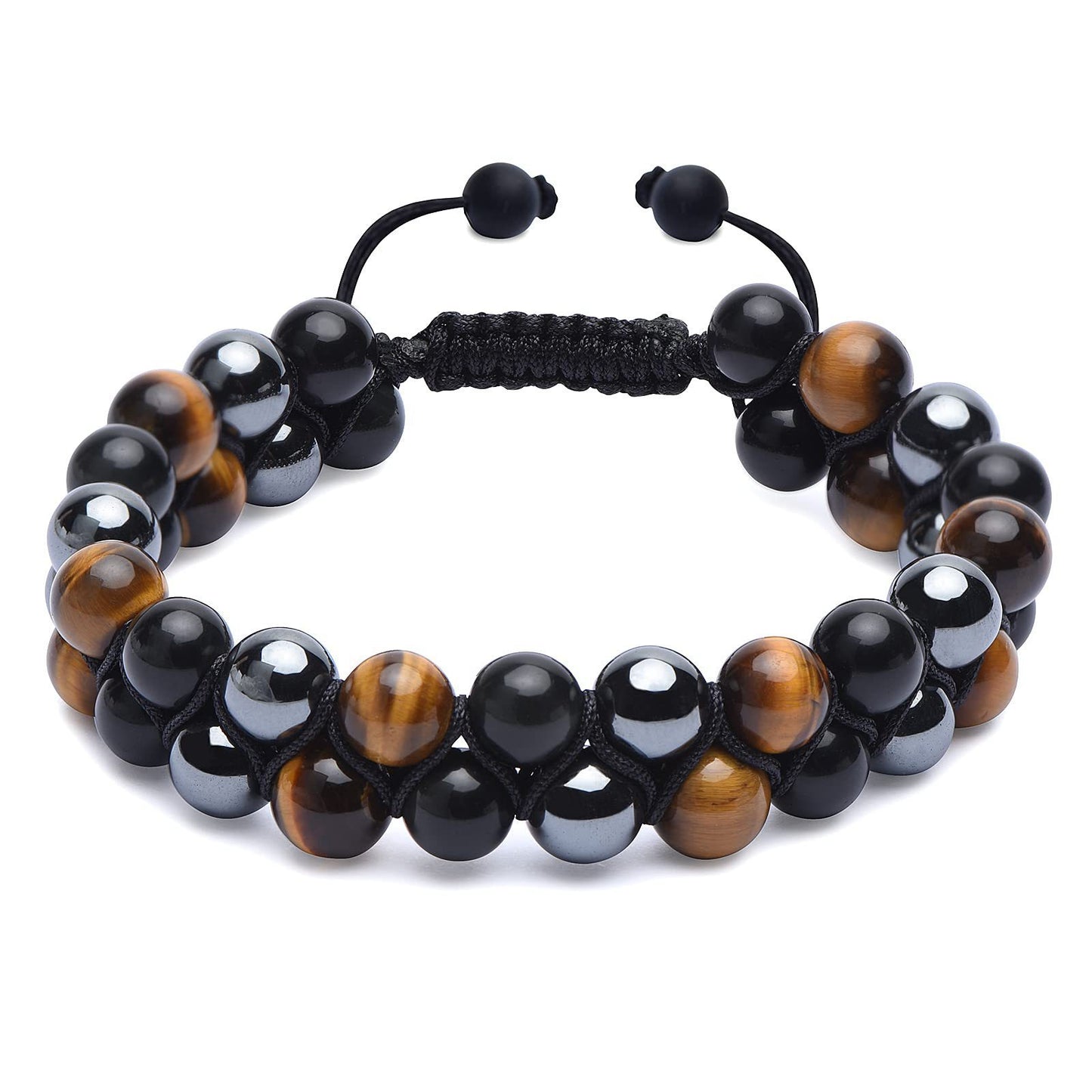 MagnetAura Duo · Tiger Eye & Agate Power Bracelet