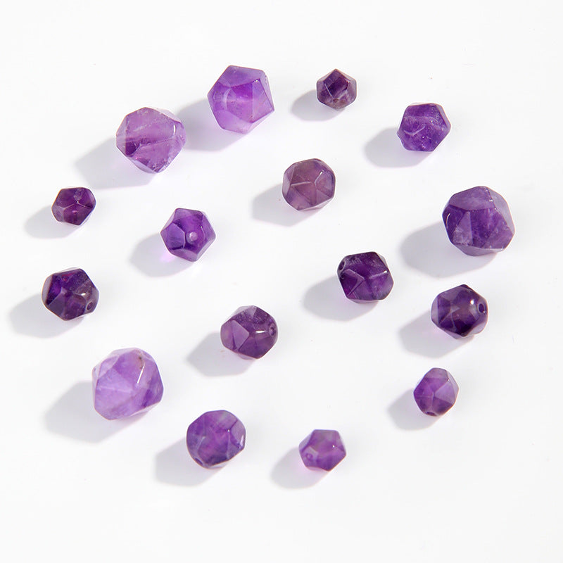 Irregular faceted amethyst beads, lilac to deep purple, sizes 6–10 mm — Amethyst Star-Facets.