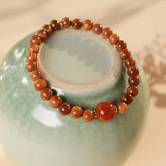 Cinnamon Glow Bead Bracelet