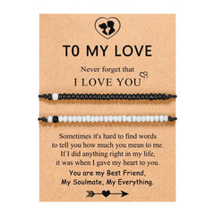 MorseBond Duo — Black & White Love Bracelets