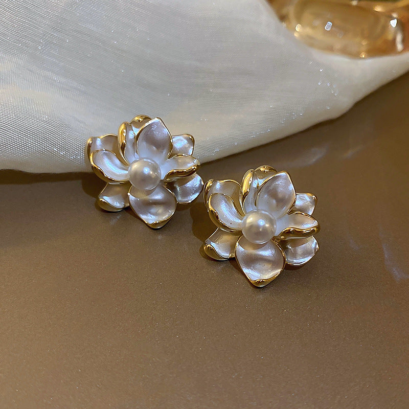Camellia & Bow Earring Collection – Chic Light Luxury Retro Series