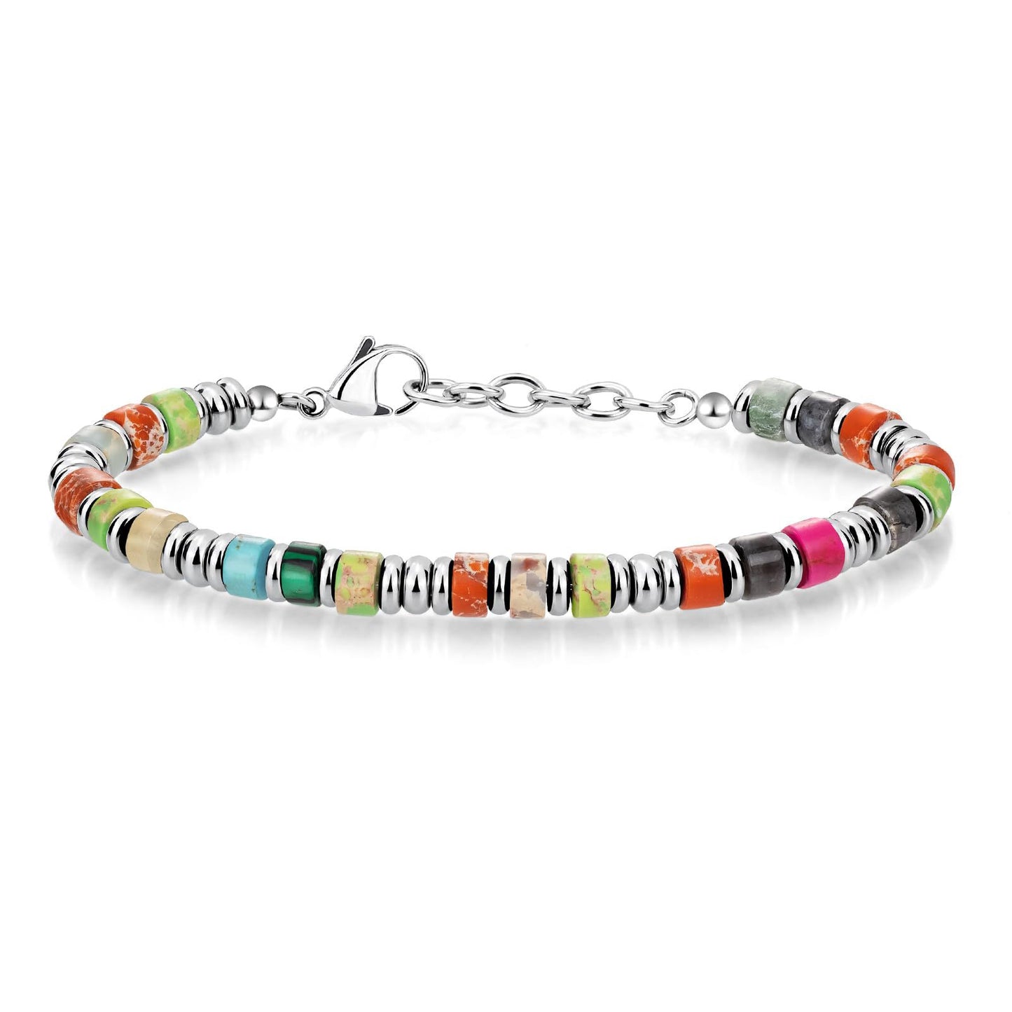 Boho Drift · Natural Stone Disc Chain Bracelets