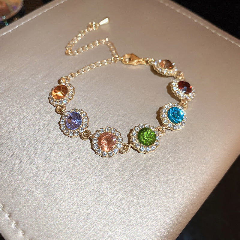 Crystal Bloom Bracelet Series – multiple floral variations displayed