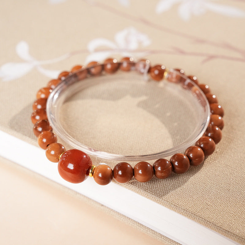 Cinnamon Glow Bead Bracelet