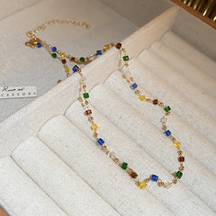 Baroque freshwater pearl colorful bead necklace and bracelet set – light luxury elegant women’s jewelry