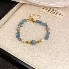 Baroque freshwater pearl colorful bead necklace and bracelet set – light luxury elegant women’s jewelry