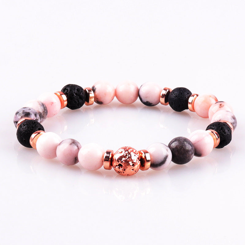 Blush Serenity — Rose Gold Lava Diffuser Bracelet