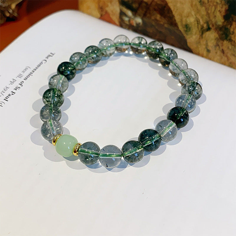 Oriental Crystal Bead Bracelet Series – Natural White & Yellow Gemstones, Retro Chic Elegance