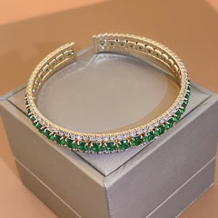 Dazzling Zircon Letter Bangle – Trendy Cold Chic Jewelry
