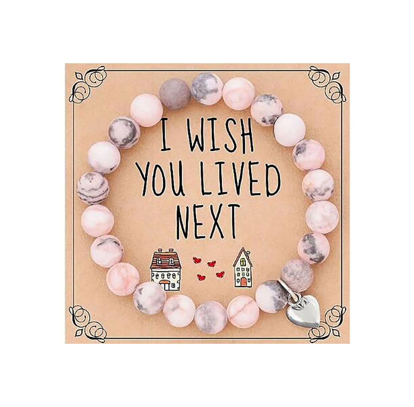 Heartfelt Encouragement · Pink Jasper Message Bracelets