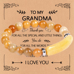 Forever Grandma · Natural Stone Love Bar Bracelet